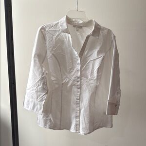 Dana Buchman White Button Down Shirt